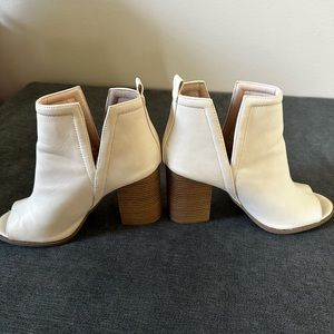 Ivory 4 inch open toed Ankle Booties